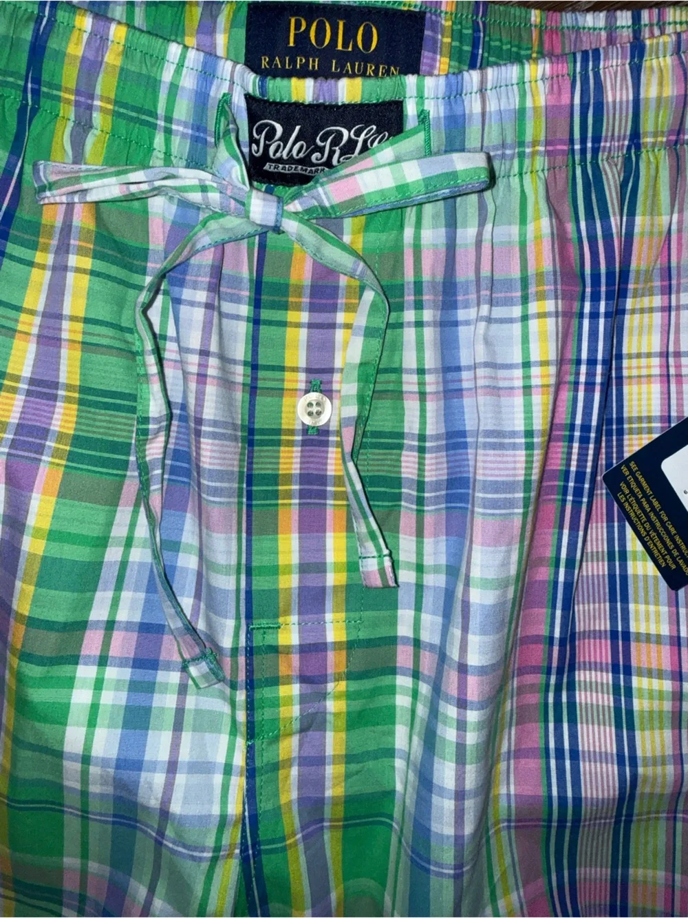 Polo by Ralph Lauren Multicolor Plaid Lounge Pants — Green, Pink, Blue